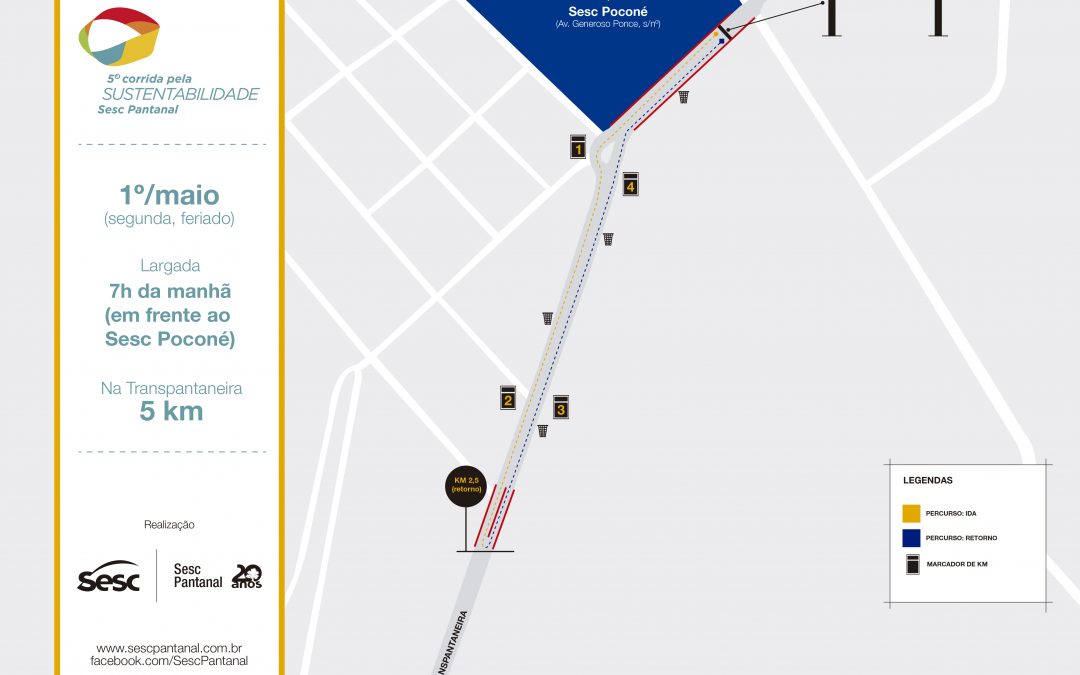 Percurso da Corrida pela Sustentabilidade Sesc Pantanal