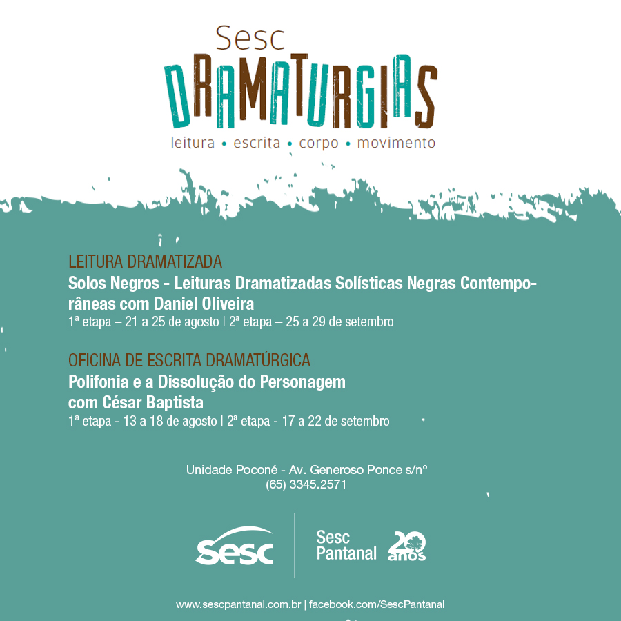 Sesc Dramaturgia chega ao Sesc em Poconé