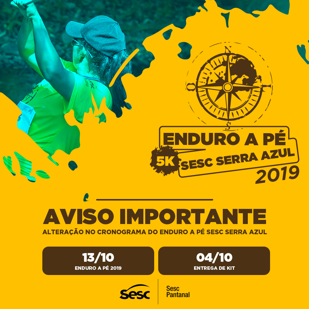 Enduro a pé  Sesc Serra Azul é remarcado para o dia 13 de outubro